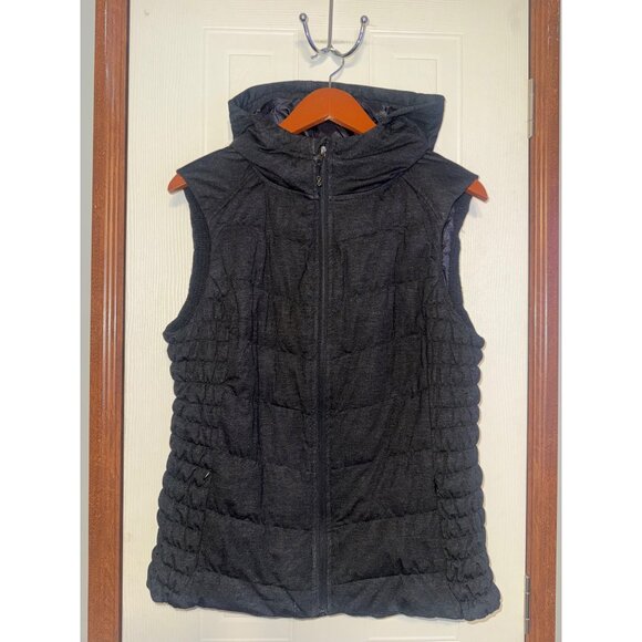 blanc noir Jackets & Blazers - Be by Blanc Noir Black Gray Hooded Puffer Quilted Vest Size Large